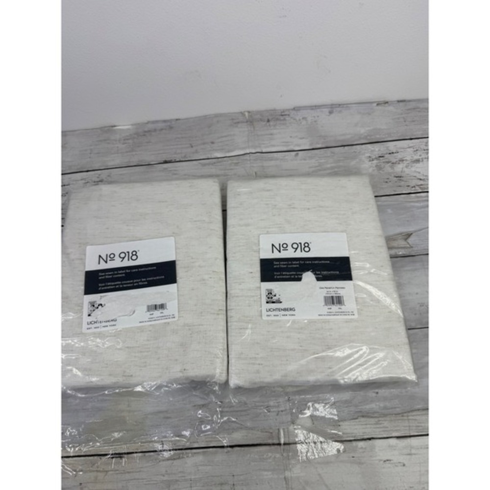 No. 918 Lichtenberg 2 Pack Curtain Panels Oatmeal Beige Textured 54x63 NEW
